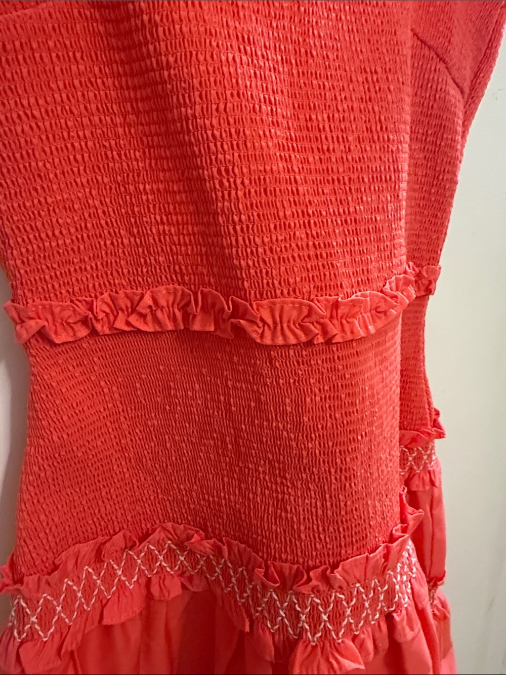 DO+BE Coral Tie-Strap Smocked Ruffle Dress - Picture 3 of 4